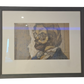 Zeichnung „Porträt eines Mannes mit Brille“ Radierung Gemälde 53x44cm