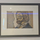 Zeichnung „Porträt eines Mannes mit Brille“ Radierung Gemälde 53x44cm
