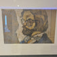 Zeichnung „Porträt eines Mannes mit Brille“ Radierung Gemälde 53x44cm