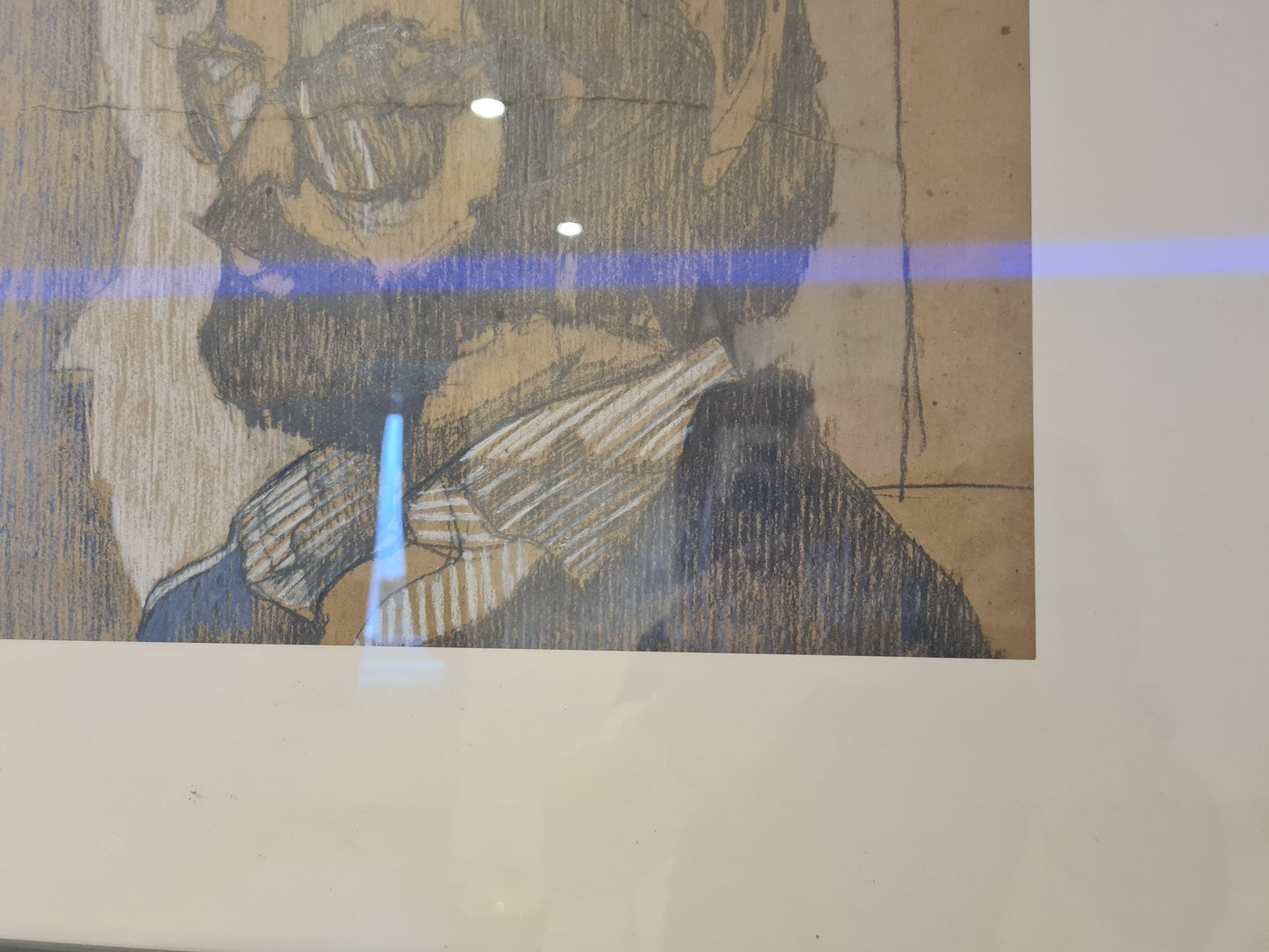 Zeichnung „Porträt eines Mannes mit Brille“ Radierung Gemälde 53x44cm