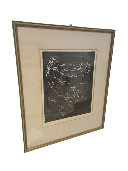 Holzschnitt „Akt von Frau und Mann“ – signiert 46x33cm