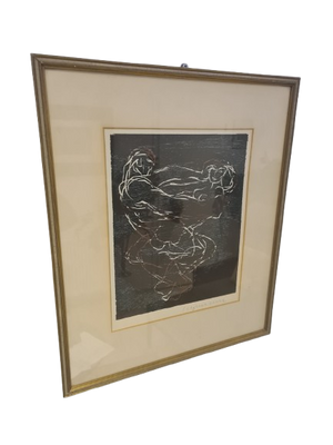 Holzschnitt „Akt von Frau und Mann“ – signiert 46x33cm