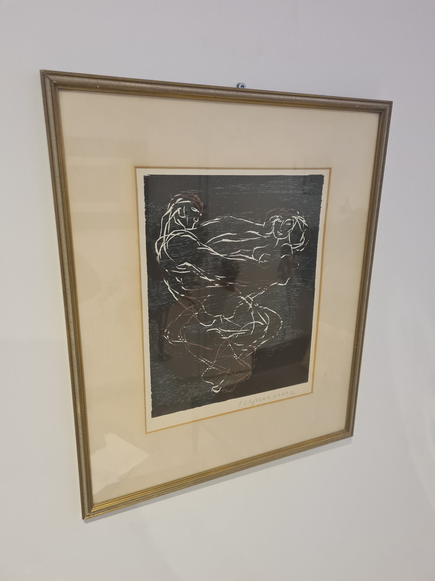 Holzschnitt „Akt von Frau und Mann“ – signiert 46x33cm