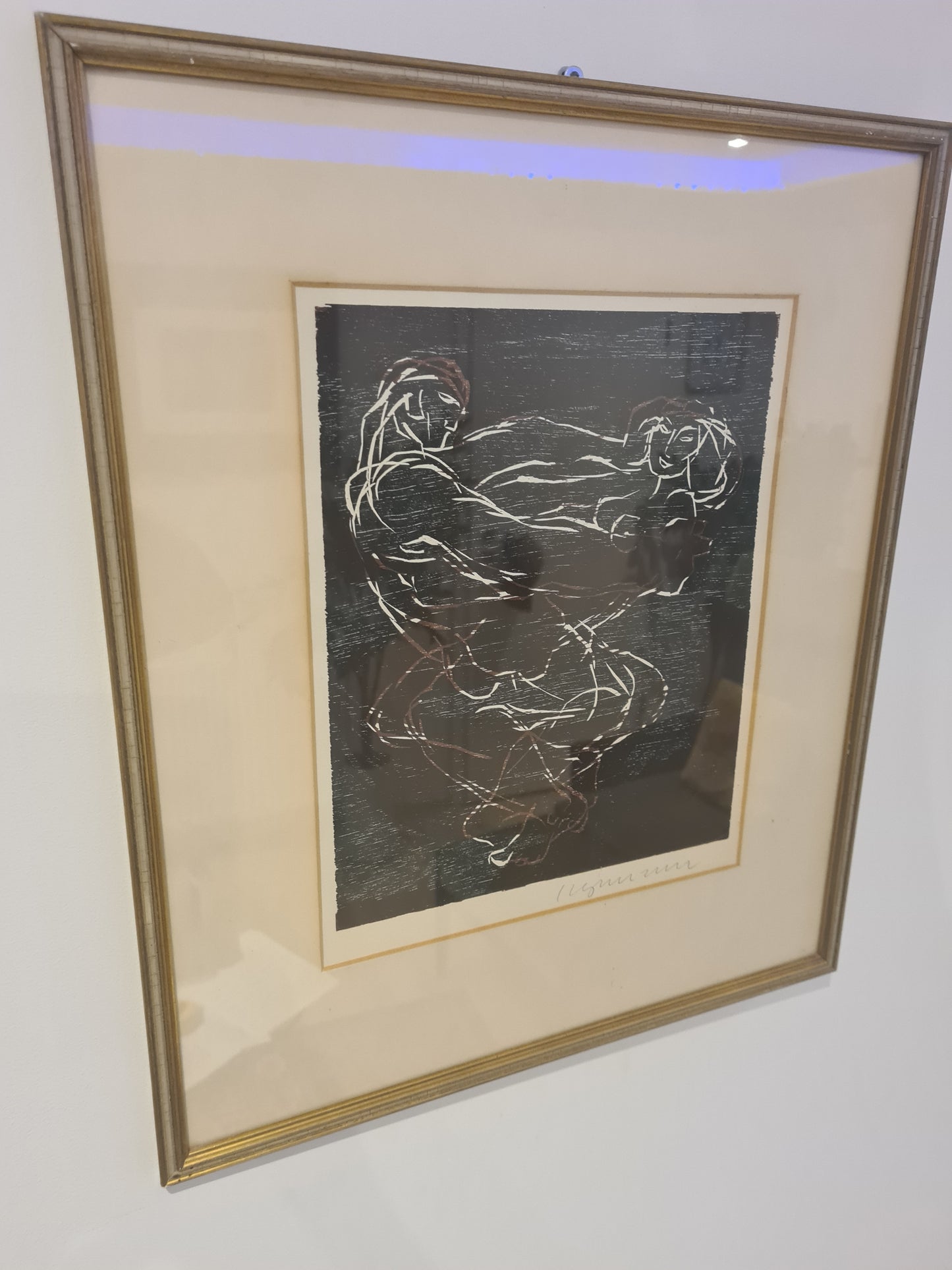 Holzschnitt „Akt von Frau und Mann“ – signiert 46x33cm