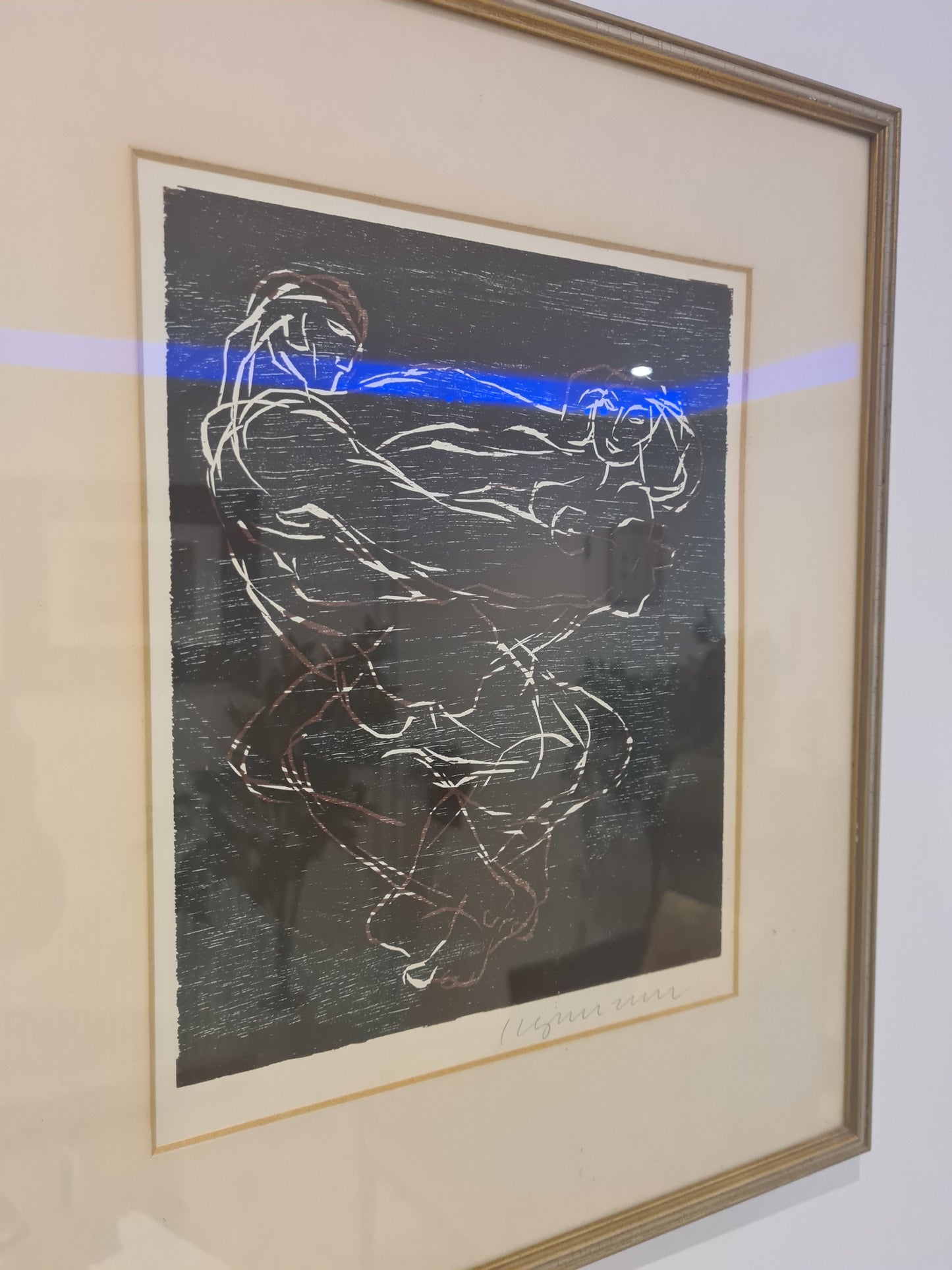 Holzschnitt „Akt von Frau und Mann“ – signiert 46x33cm