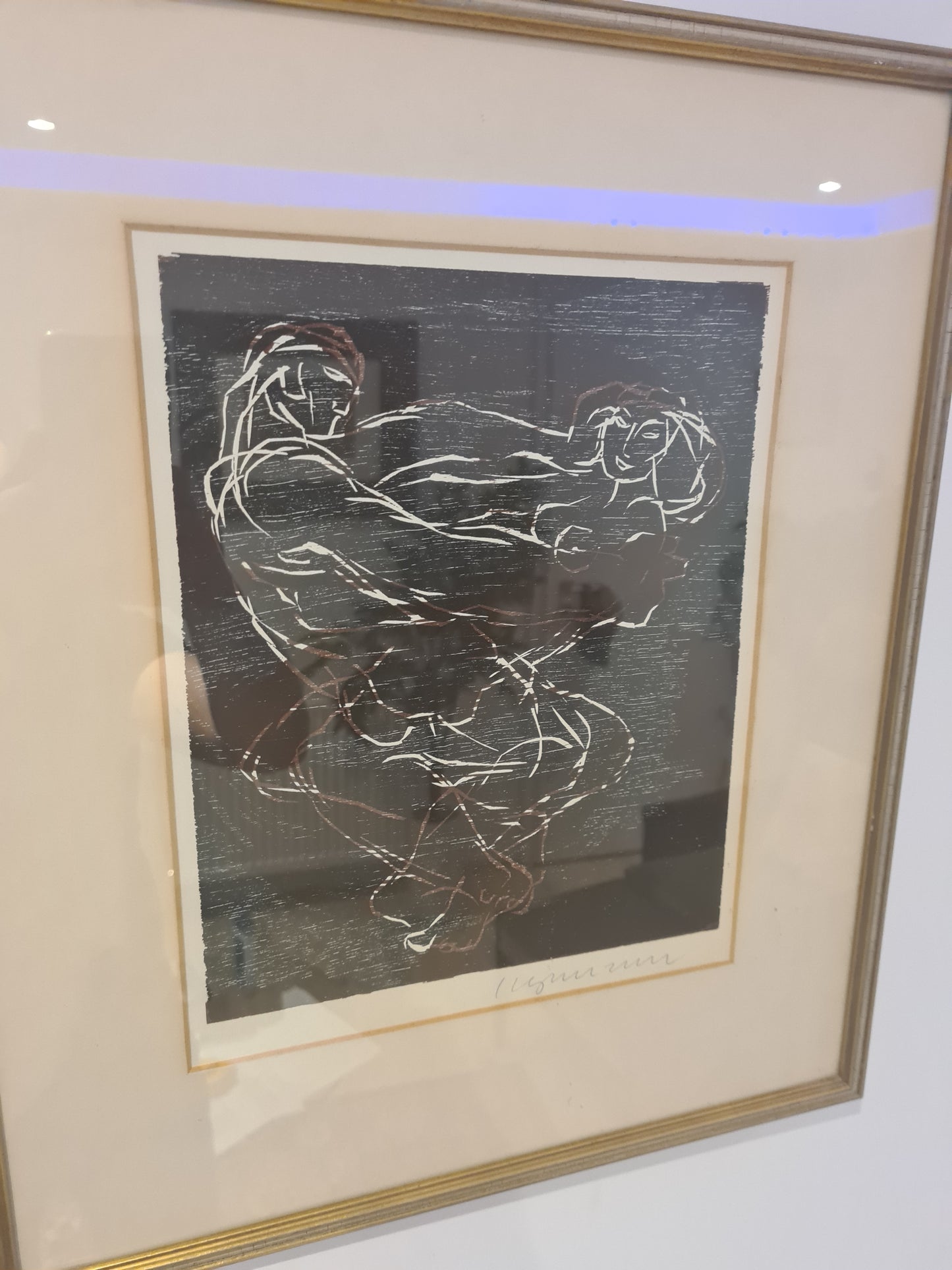 Holzschnitt „Akt von Frau und Mann“ – signiert 46x33cm