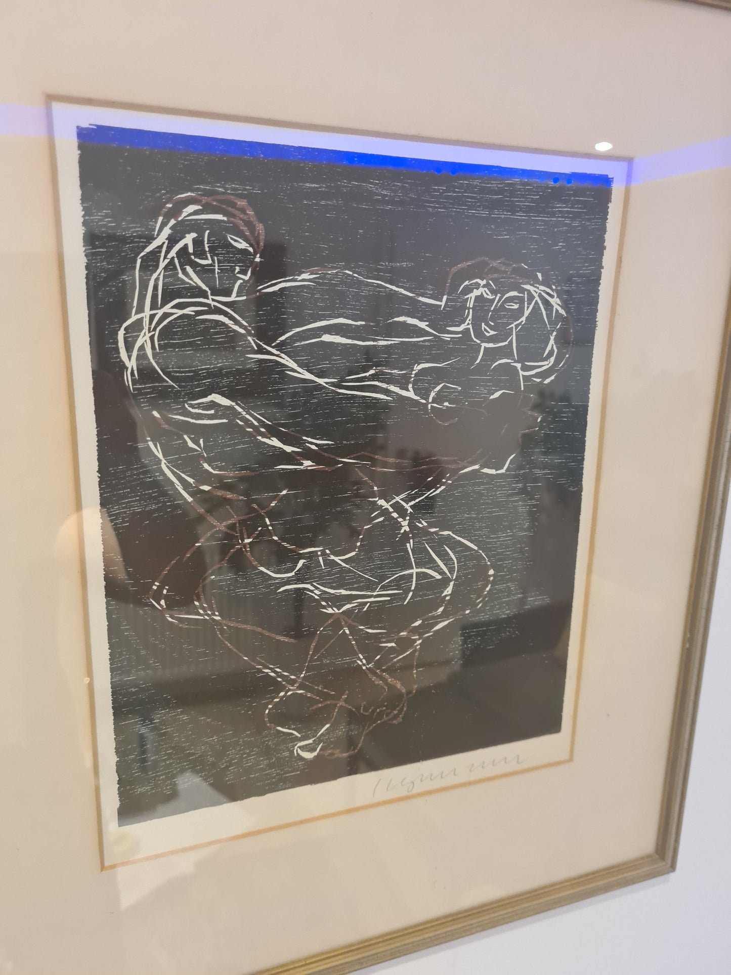 Holzschnitt „Akt von Frau und Mann“ – signiert 46x33cm