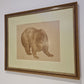 Oskar Frey signiert Zeichnung "Bär" Tiermalerei Gemälde 54x45cm