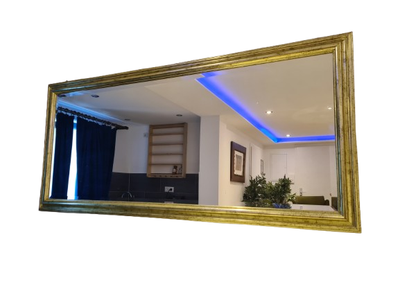 Jugendstil Wandspiegel im vergoldeten Holzrahmen 185x85cm