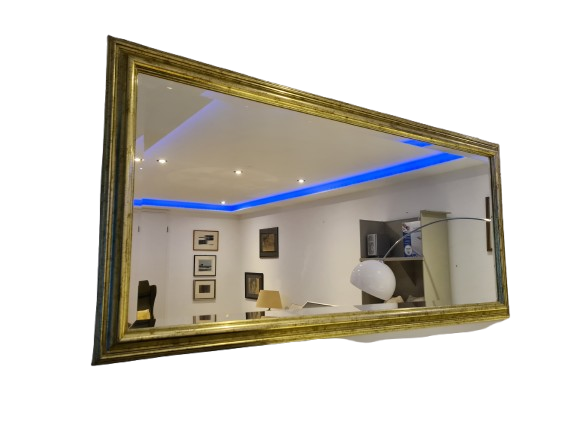 Jugendstil Wandspiegel im vergoldeten Holzrahmen 185x85cm