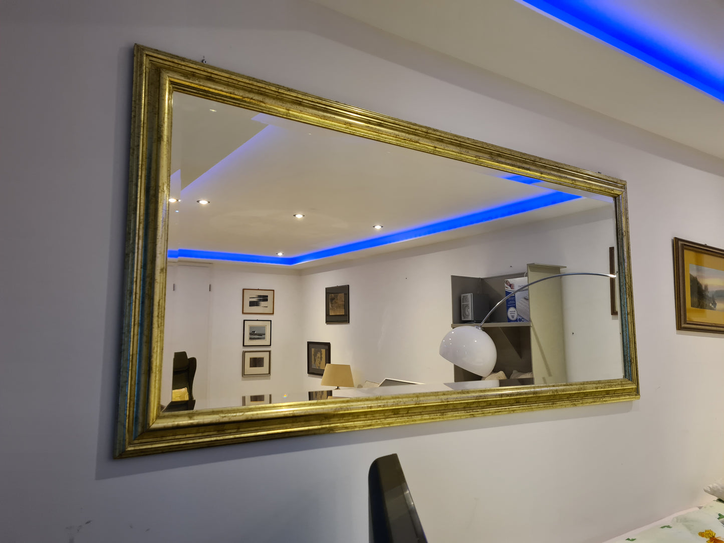 Jugendstil Wandspiegel im vergoldeten Holzrahmen 185x85cm