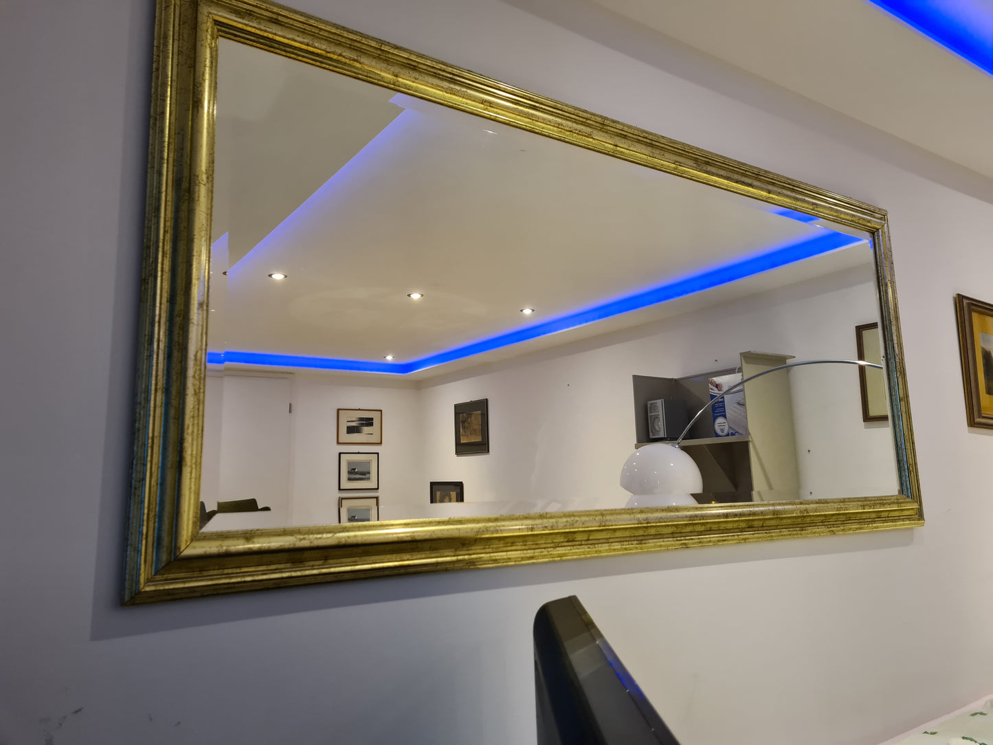 Jugendstil Wandspiegel im vergoldeten Holzrahmen 185x85cm