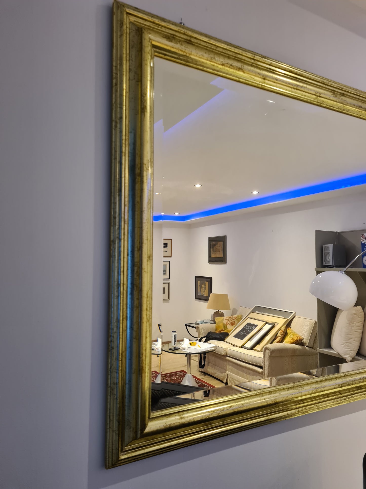 Jugendstil Wandspiegel im vergoldeten Holzrahmen 185x85cm