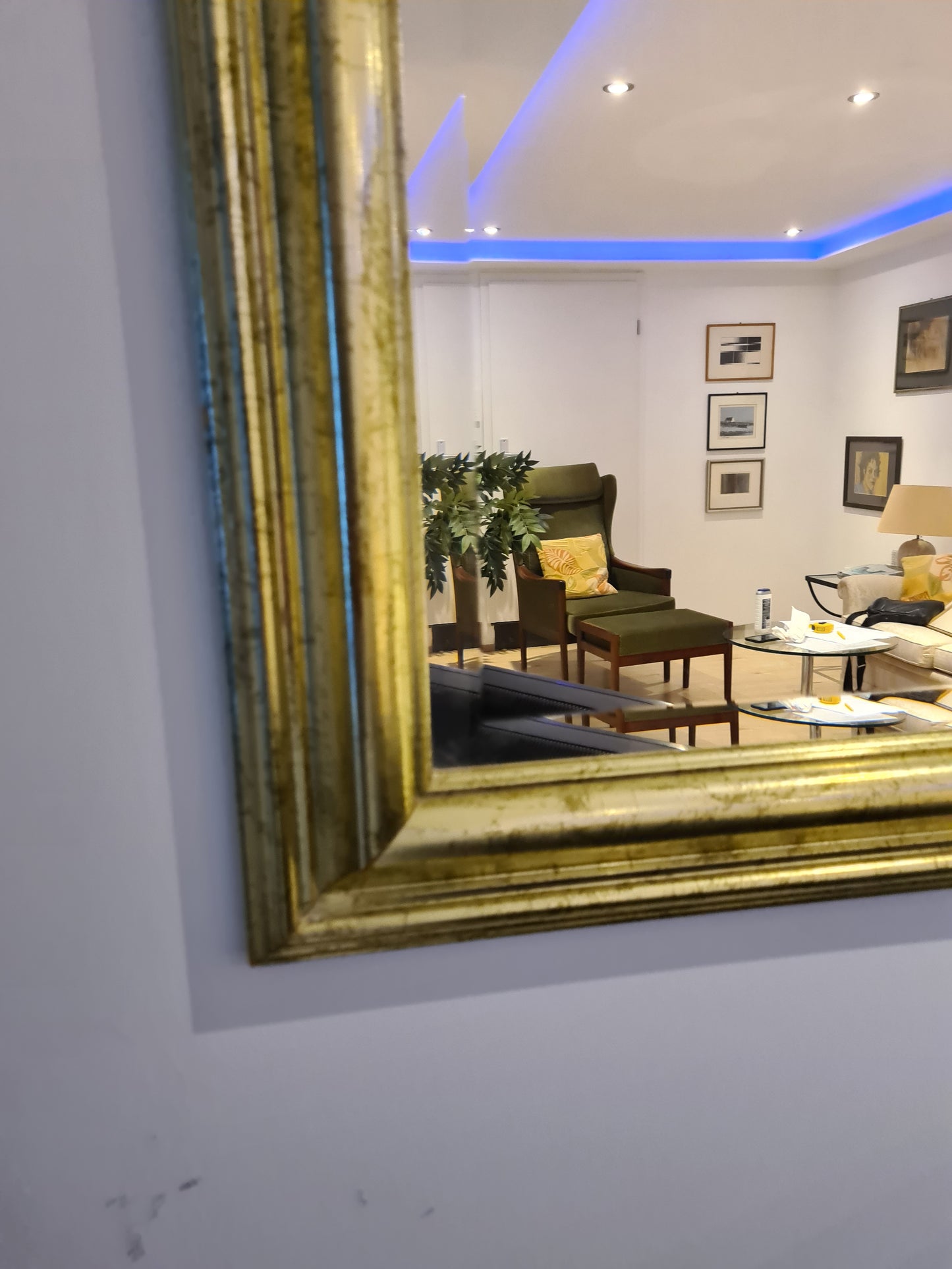 Jugendstil Wandspiegel im vergoldeten Holzrahmen 185x85cm