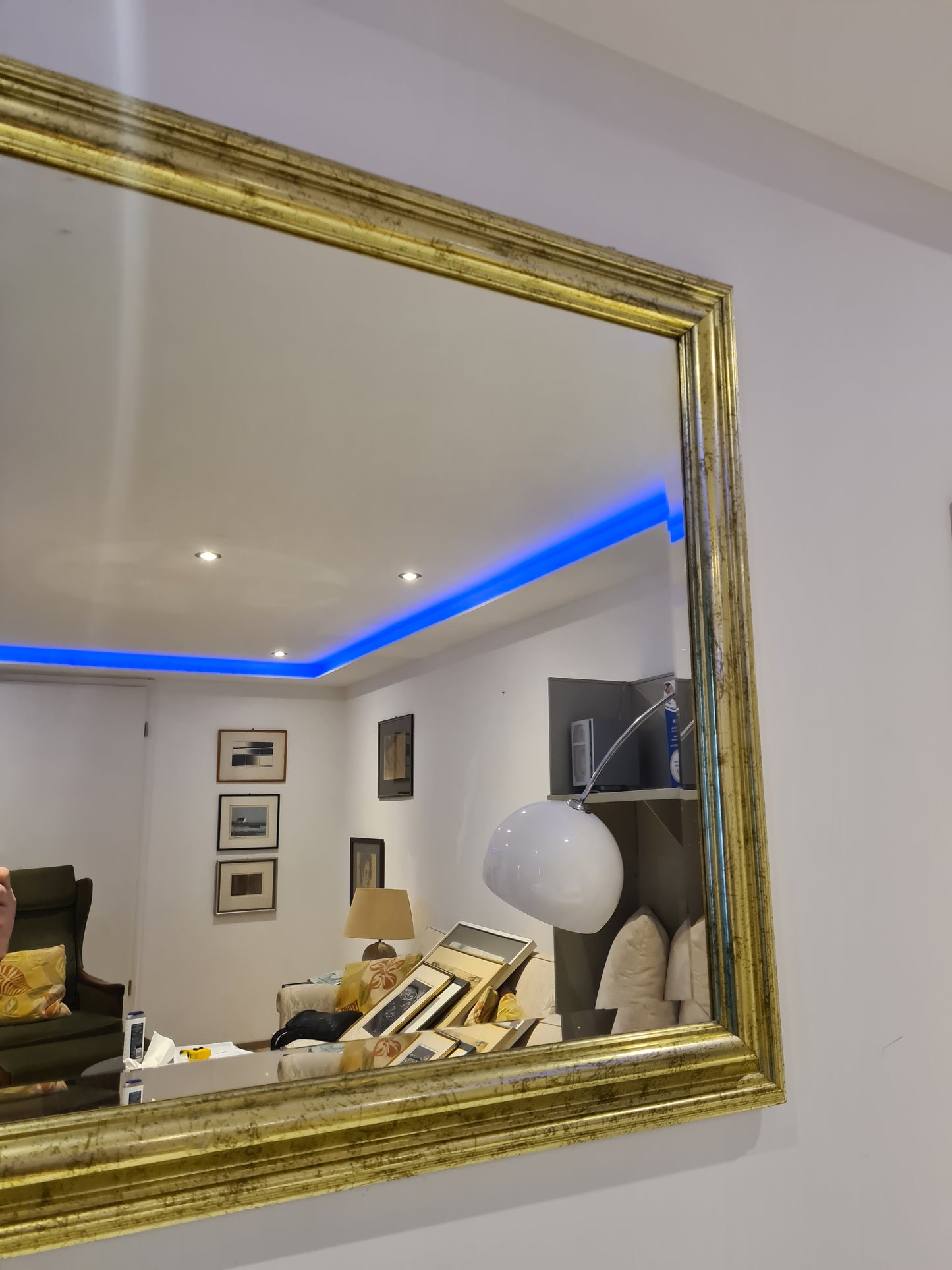 Jugendstil Wandspiegel im vergoldeten Holzrahmen 185x85cm