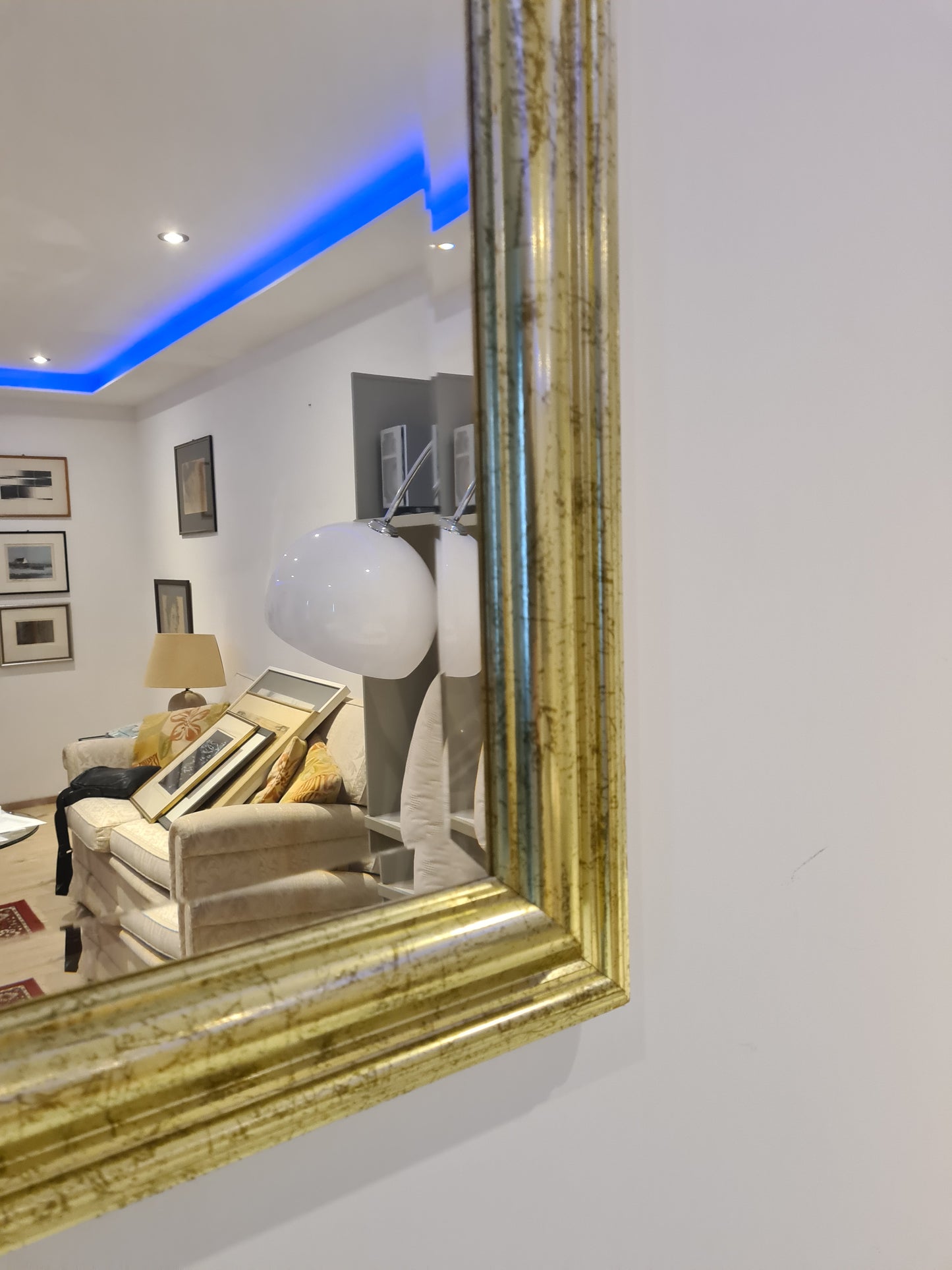 Jugendstil Wandspiegel im vergoldeten Holzrahmen 185x85cm