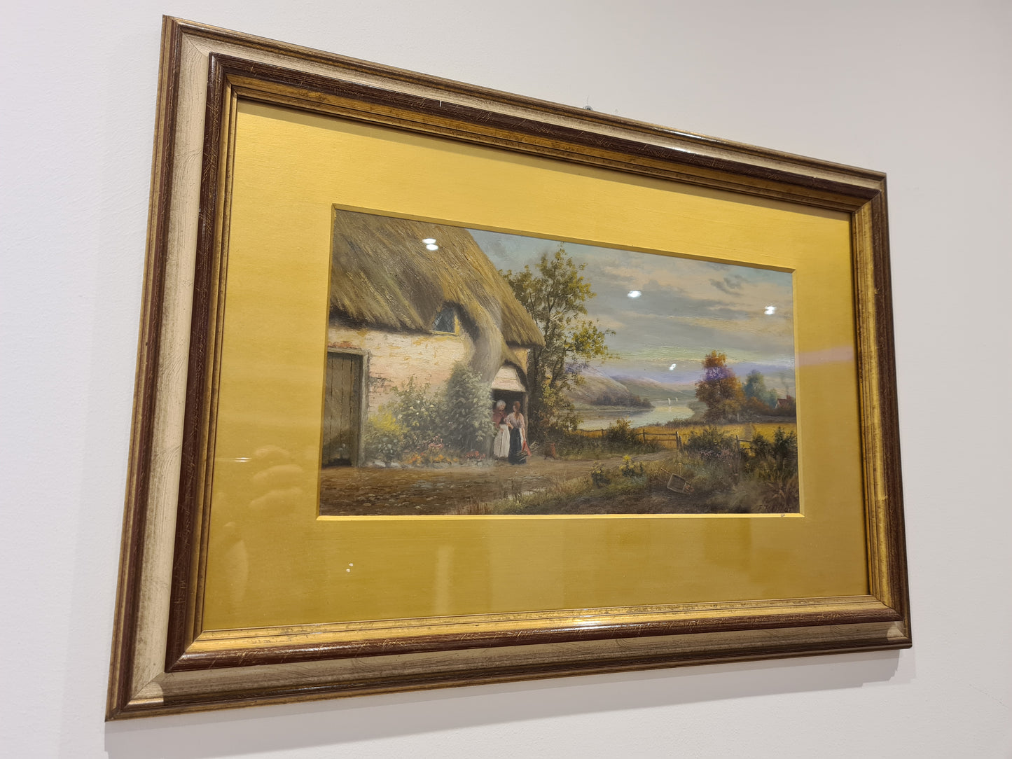 Öl-Gemälde „Landschaft mit Personen “ im Holzrahmen 58x45cm