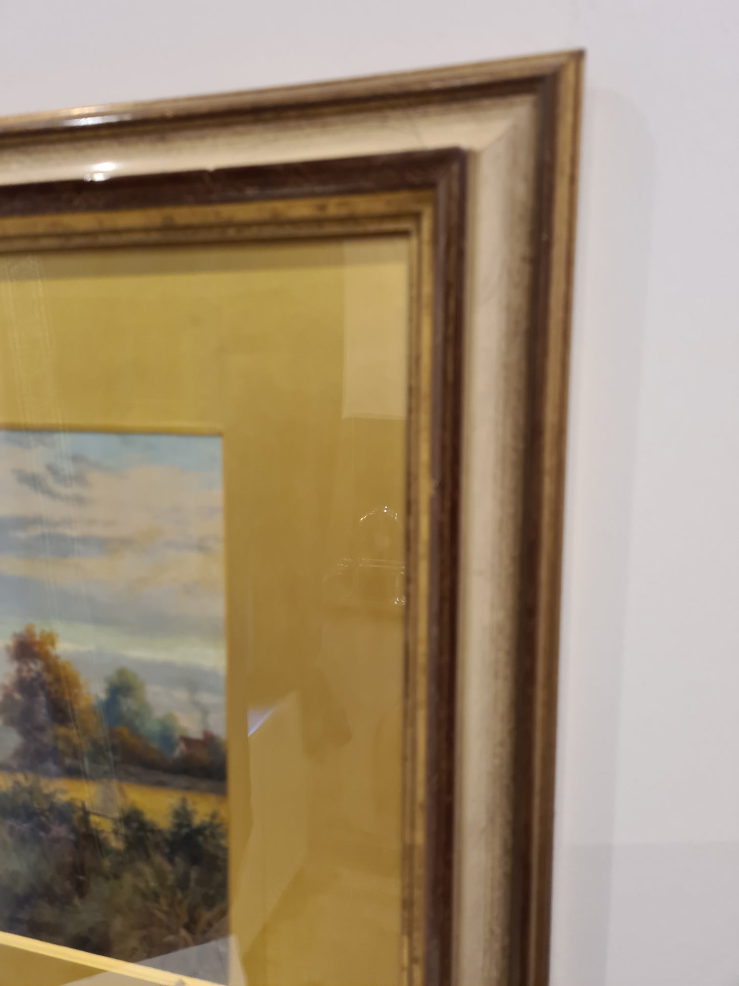 Öl-Gemälde „Landschaft mit Personen “ im Holzrahmen 58x45cm