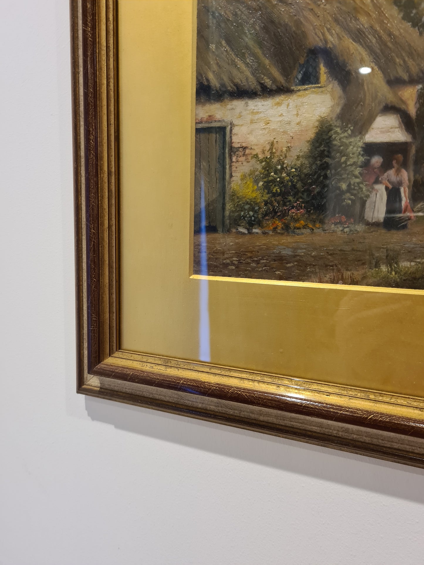 Öl-Gemälde „Landschaft mit Personen “ im Holzrahmen 58x45cm