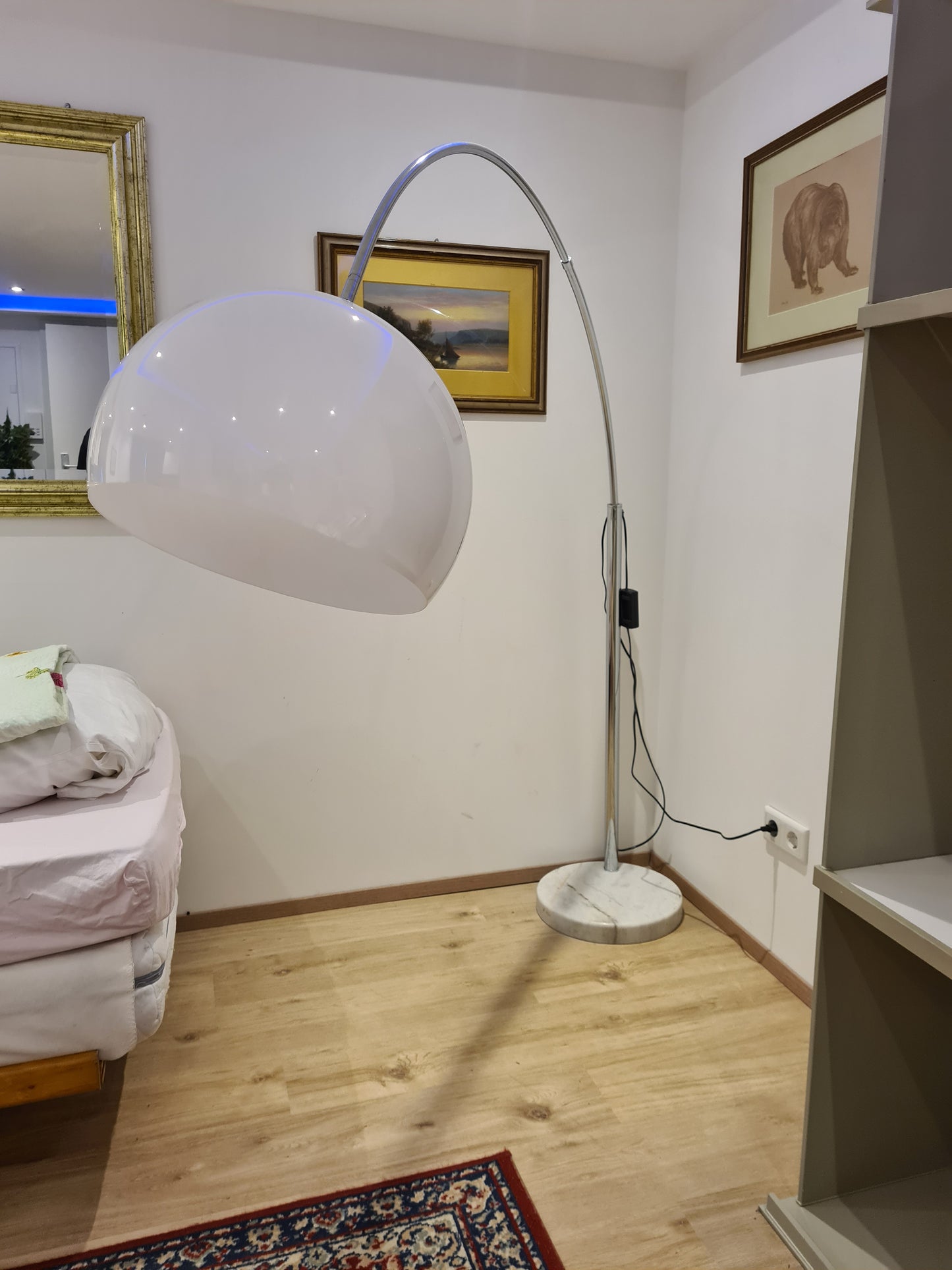 Design Bogenlampe Stehlampe mit Marmorsockel 160cm