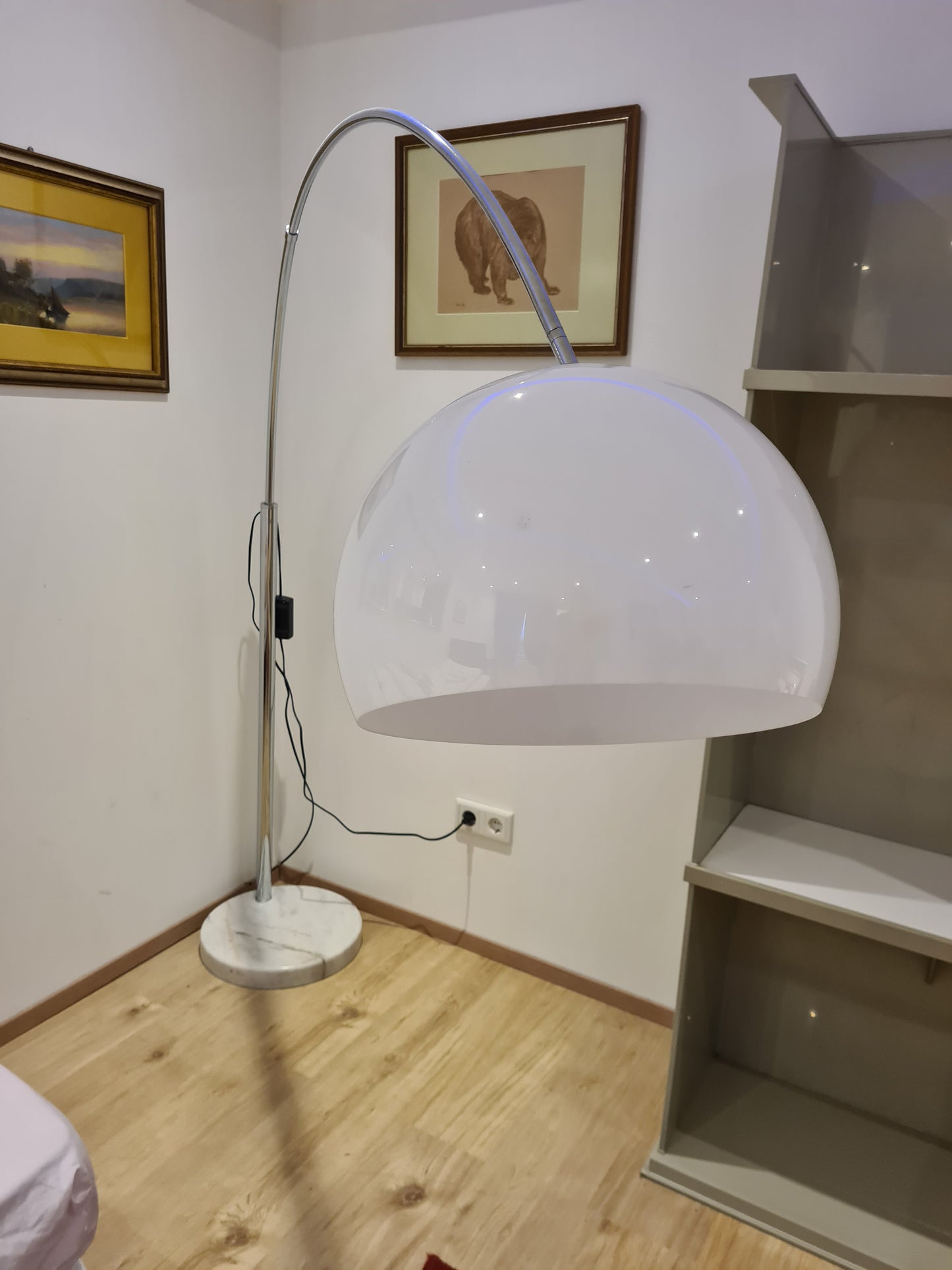 Design Bogenlampe Stehlampe mit Marmorsockel 160cm