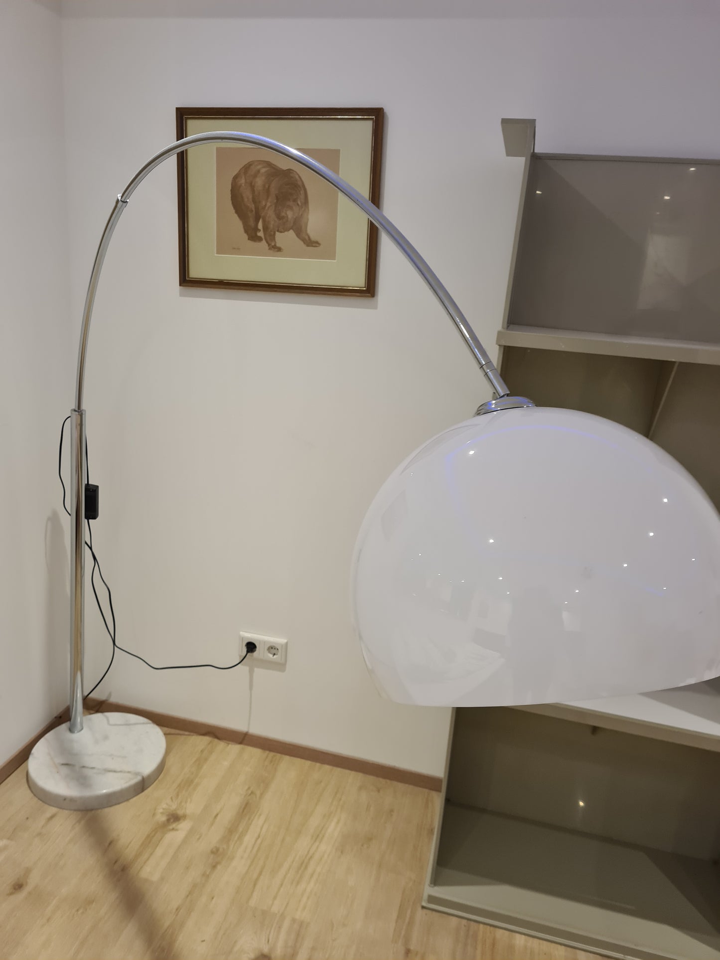 Design Bogenlampe Stehlampe mit Marmorsockel 160cm