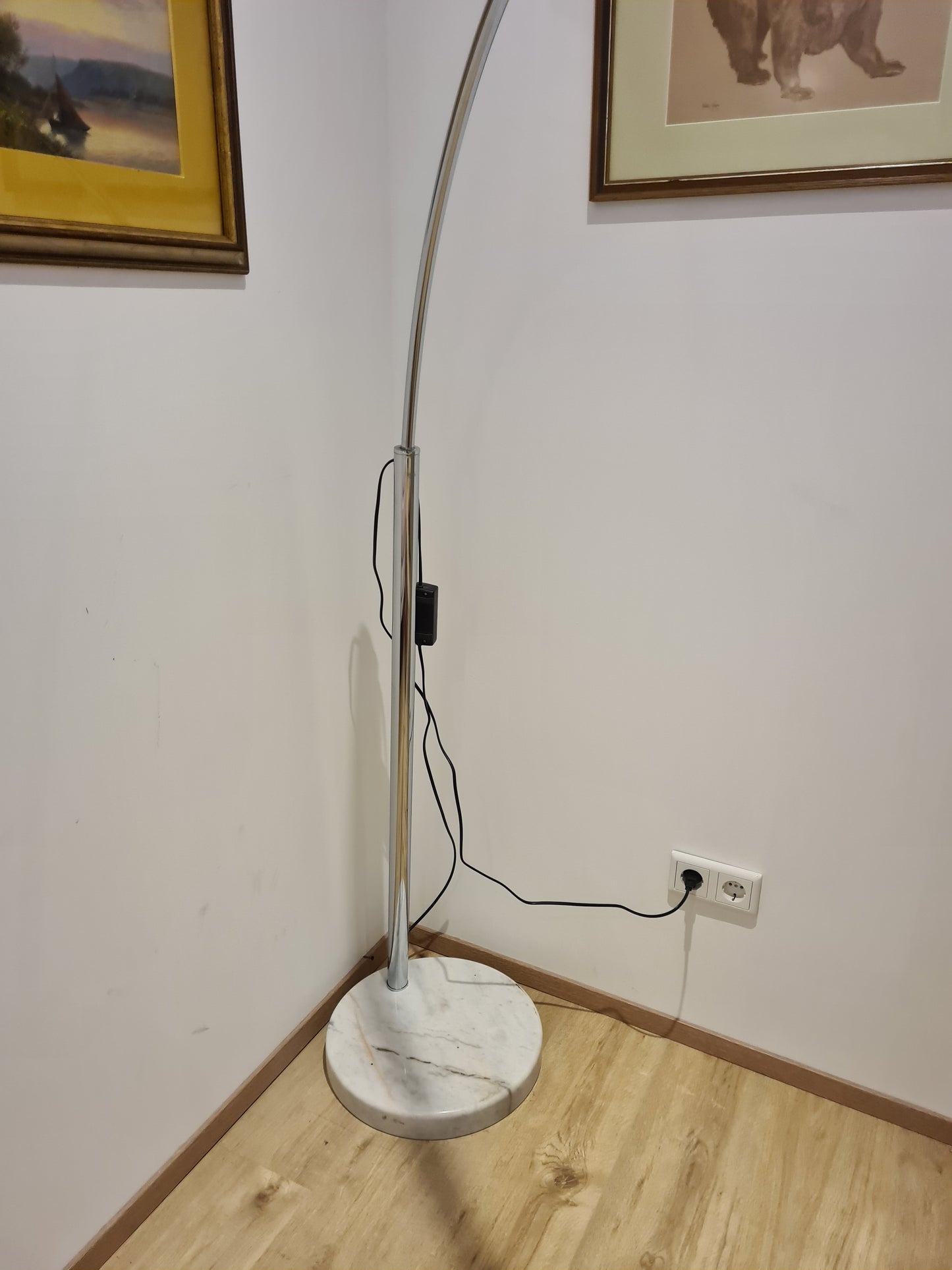 Design Bogenlampe Stehlampe mit Marmorsockel 160cm