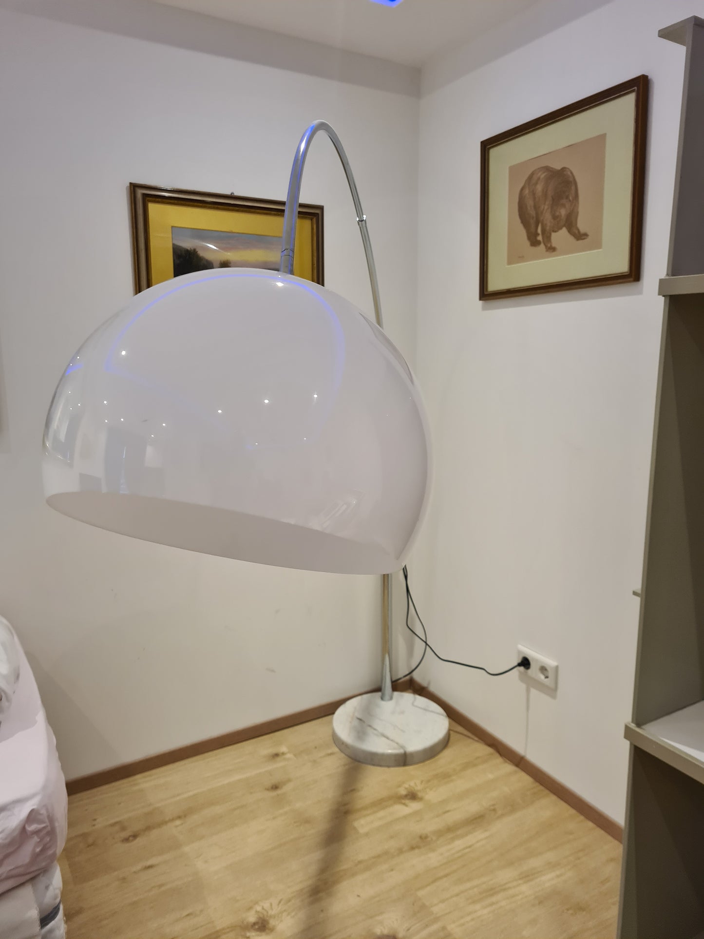 Design Bogenlampe Stehlampe mit Marmorsockel 160cm