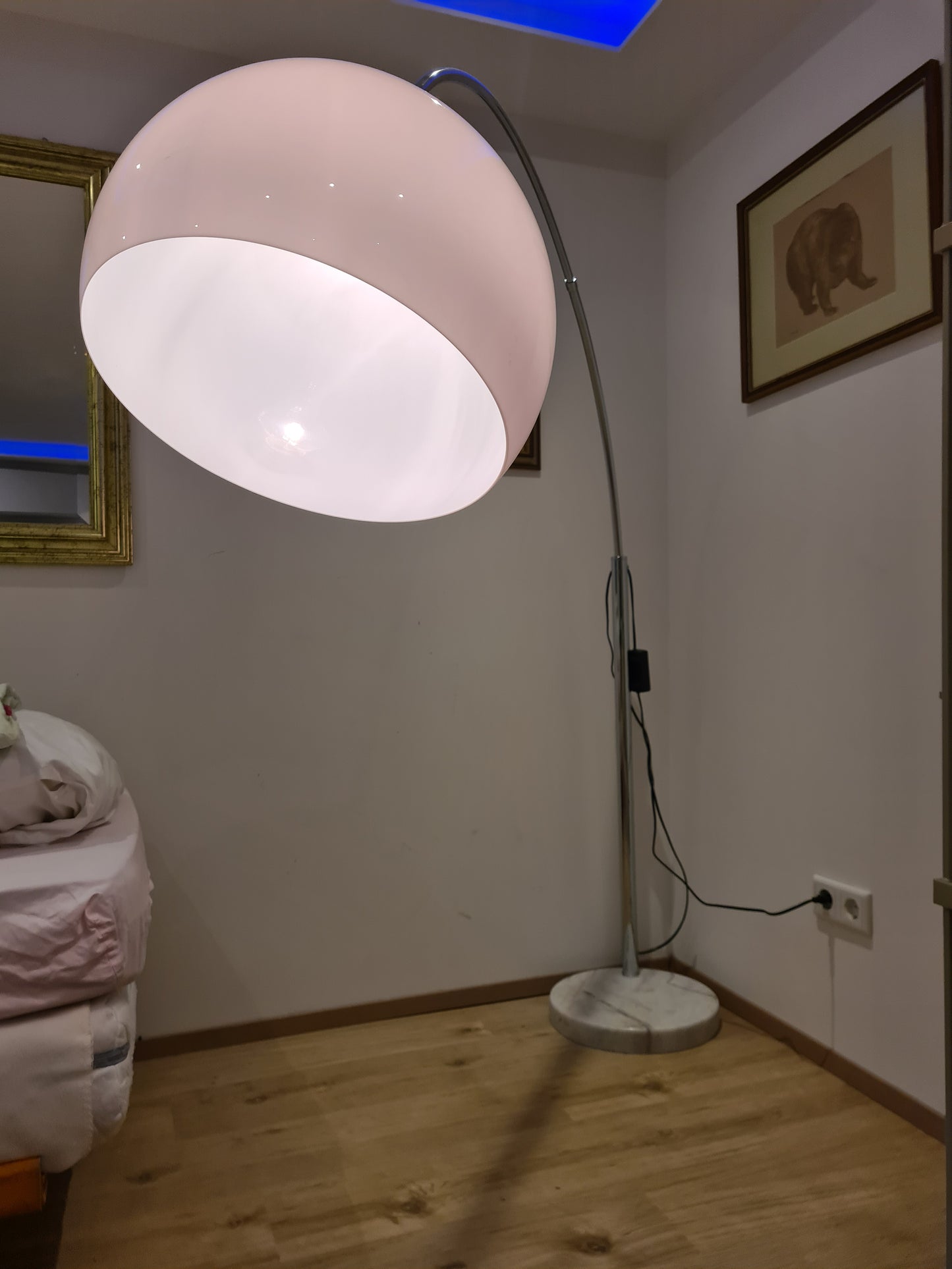 Design Bogenlampe Stehlampe mit Marmorsockel 160cm