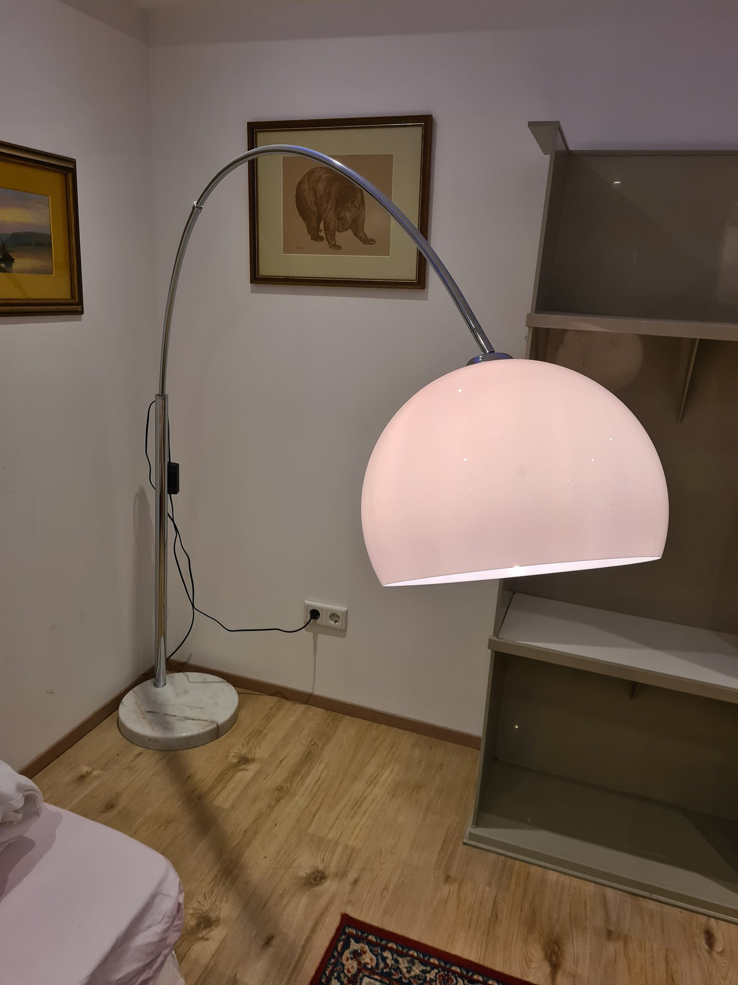 Design Bogenlampe Stehlampe mit Marmorsockel 160cm