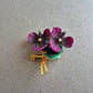Vintage Veilchen-Brosche mit Emaille – Florales Schmuckstück in Lila