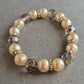 Vintage Perlenarmband mit Strass – Glänzendes Stretch-Design