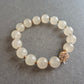 Elastisches Armband mit Glasperlen & Strass – Stilvoll in Weiß & Gold