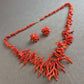 Vintage Korallen-Schmuckset – Kette & Ohrclips aus roter Astkoralle