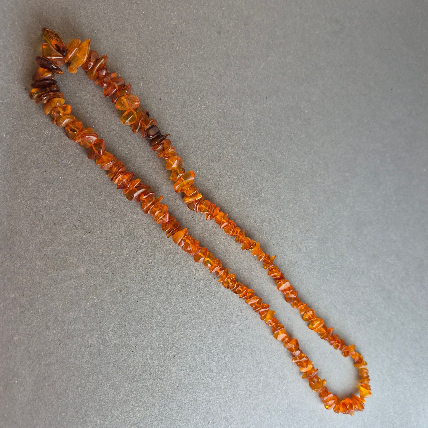 Vintage Bernstein-Splitterkette – Echter Cognac-Bernstein