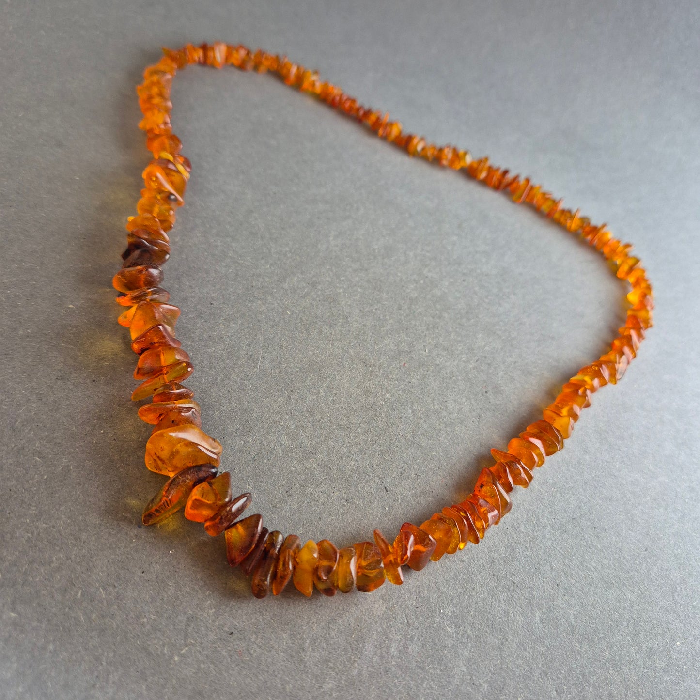 Vintage Bernstein-Splitterkette – Echter Cognac-Bernstein