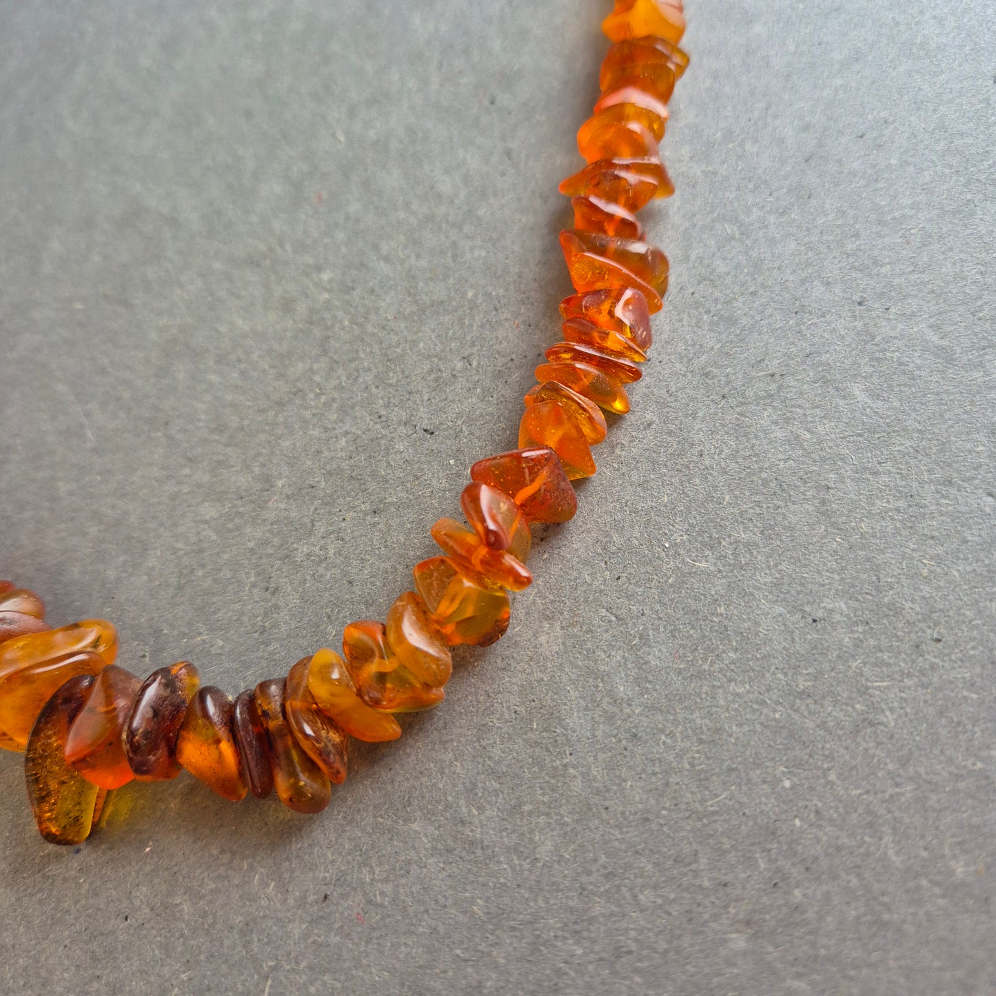 Vintage Bernstein-Splitterkette – Echter Cognac-Bernstein