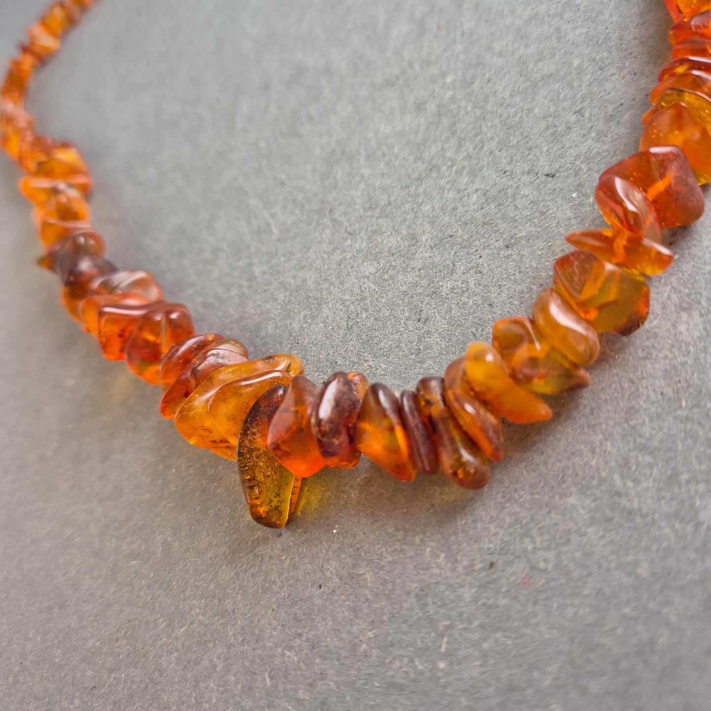 Vintage Bernstein-Splitterkette – Echter Cognac-Bernstein