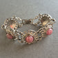 Vintage Armband – Silberoptik mit rosa Steinen