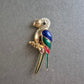 Papagei-Brosche bunt emailliert & Strass
