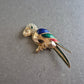Papagei-Brosche bunt emailliert & Strass
