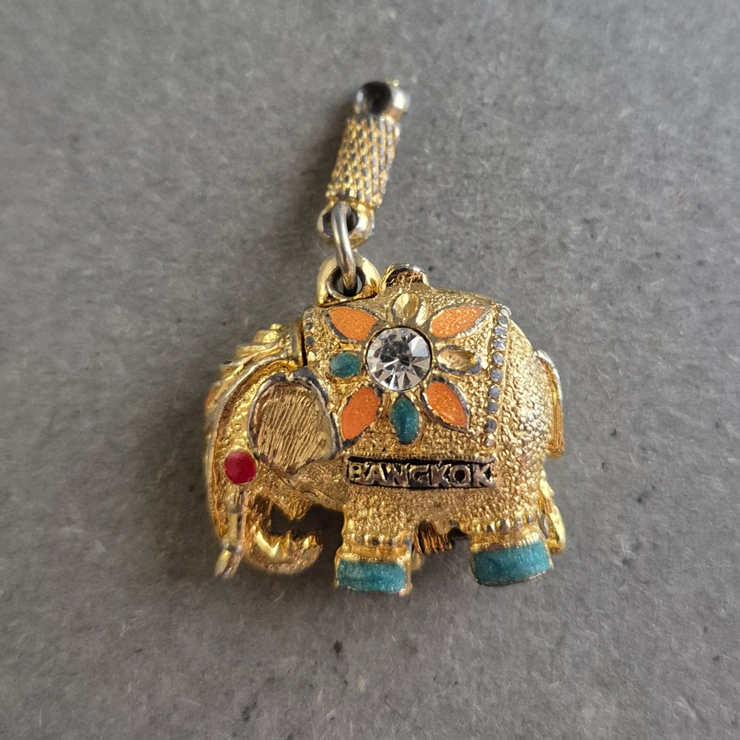 Vintage Anhänger Elefant „Bangkok“ vergoldet