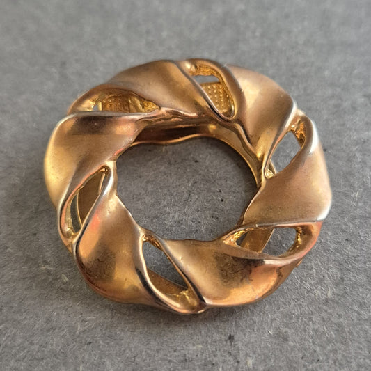 Vergoldete Vintage Brosche im Spiraldesign
