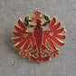 Pins Brosche Roter Adler mit Krone – Emaille Vintage-Look