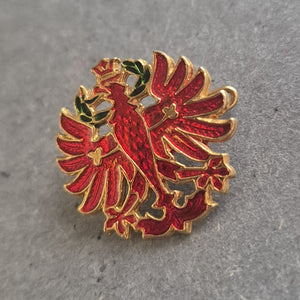 Pins Brosche Roter Adler mit Krone – Emaille Vintage-Look