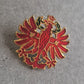 Pins Brosche Roter Adler mit Krone – Emaille Vintage-Look