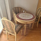 Salon-Ensemble im Louis-Seize-Stil Tisch mit Glasplatte 2 Stühle 1 Sessel