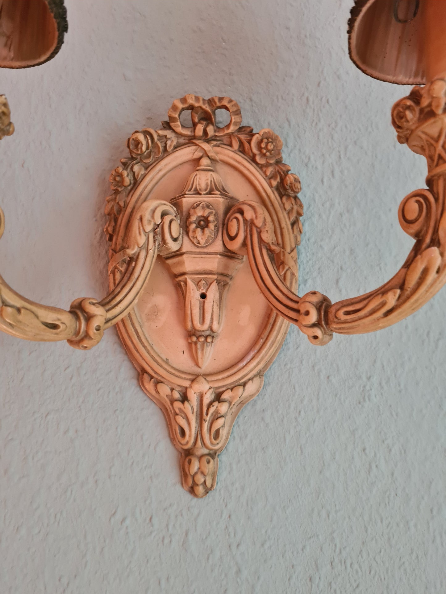 2 Wandlampen Holz mit Schirm Antik Lampe Set 40cm