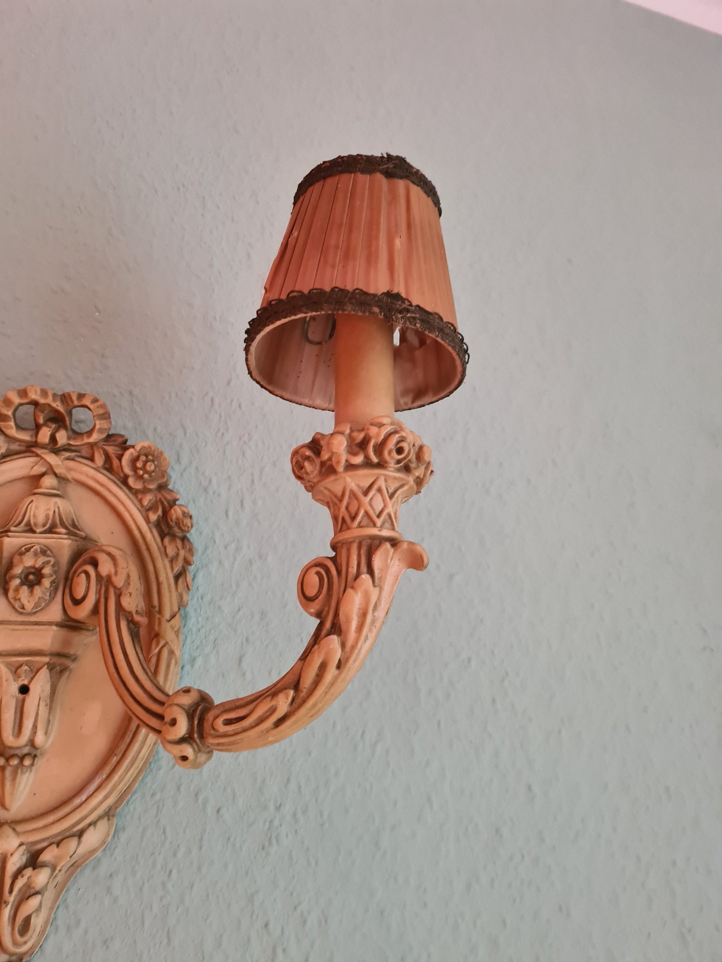 2 Wandlampen Holz mit Schirm Antik Lampe Set 40cm