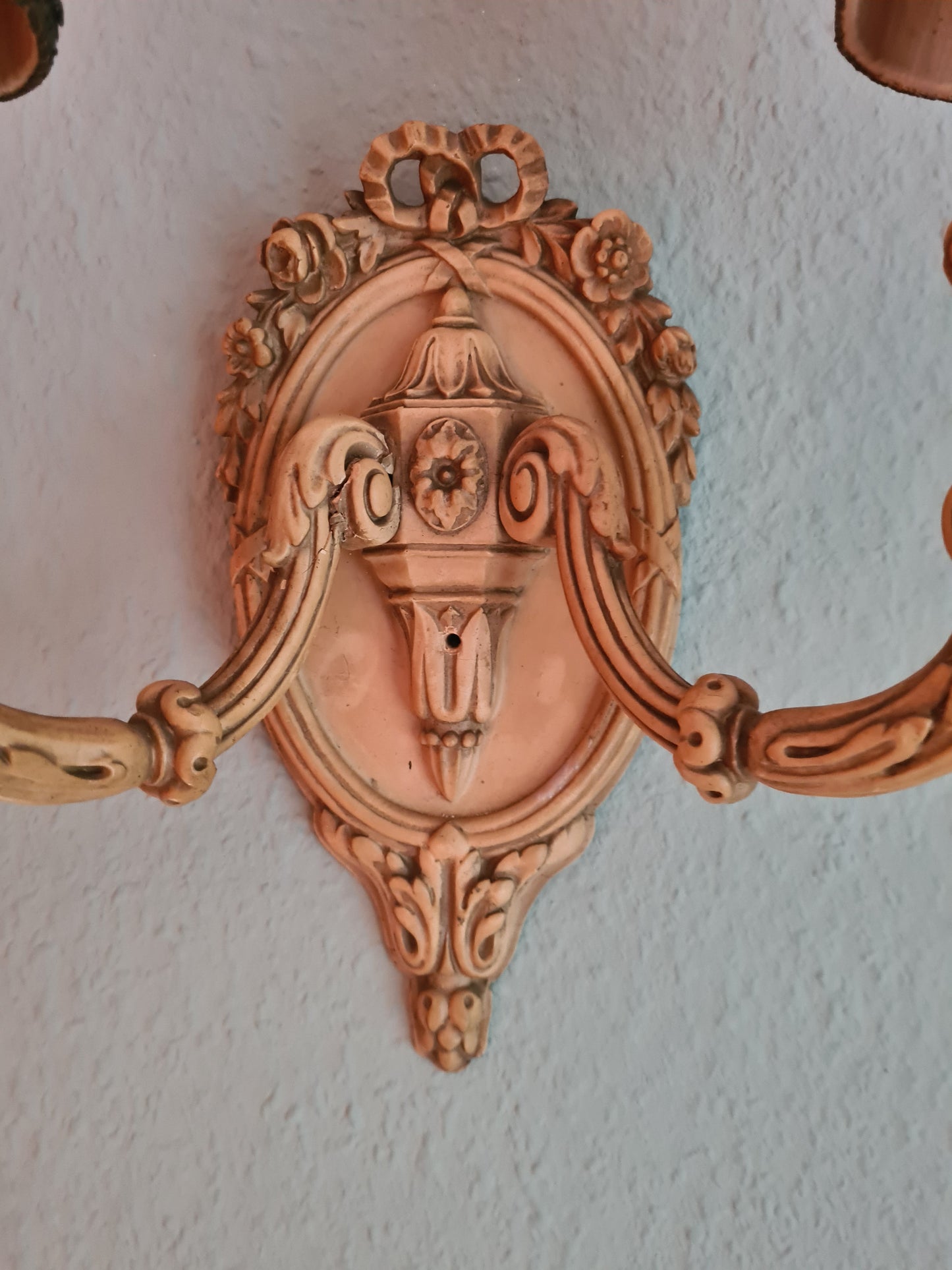 2 Wandlampen Holz mit Schirm Antik Lampe Set 40cm